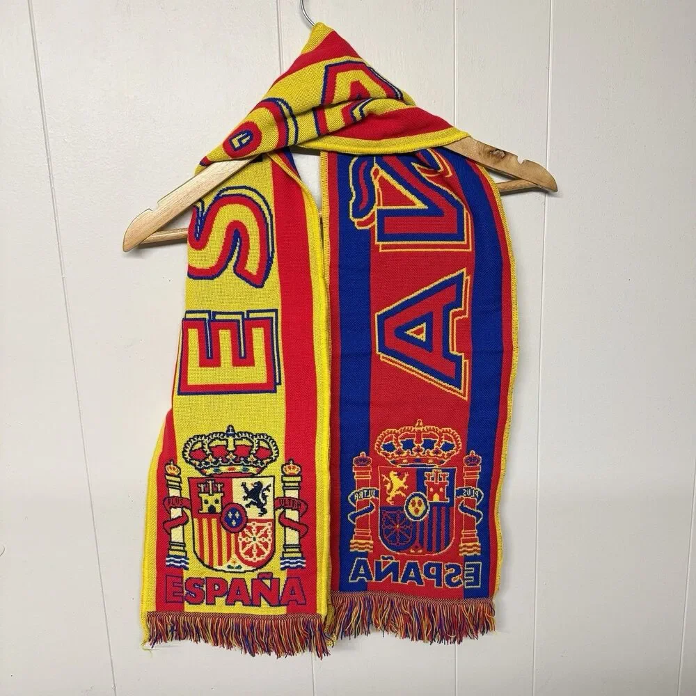 España Spain National Team Scarf World Cup Soccer Red Yellow Blue Warm NWOT